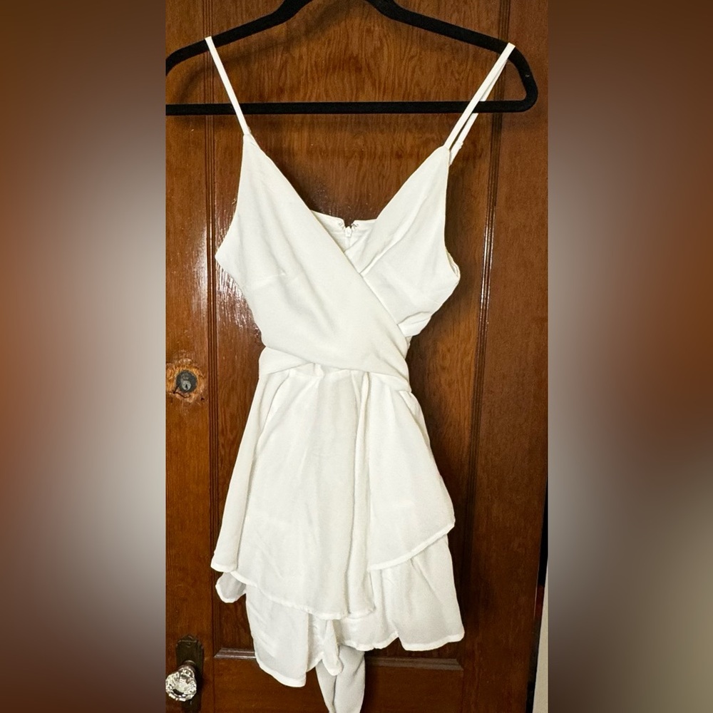 NWT Francesca’s Blue Rain White Romper Sizes XS and Small